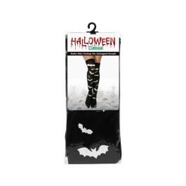 Medias Negras con Murciélagos Blancos para Mujer - Accesorio Perfecto para Halloween y Fiestas Góticas