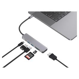 Conceptronic Hub USB-C a HDMI, 2xUSB-A 3.0, con Power Delivery 60W y Lector de Tarjetas SD/MicroSD