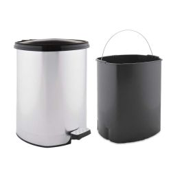 Papelera Plastico Pedal Plateada 20L Berilo 37X39CM (4 Unidades) Papelera Plastico Pedal Plateada 20L Berilo 37X39CM (4 Unidades)