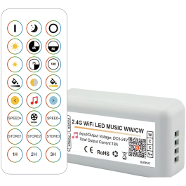 Tuya Controlador LED Wifi 2,4G RF CCT (Tonalidad Luz Regulable) [HLP-YS-WiFi-RF24-02] Precio: 14.88999985. SKU: B1EFYX8SYD