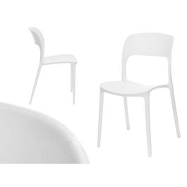 Silla Giftdecor Respaldo Blanco 46x78.5x51 cm - Apilable, Plástico PP (4 Unidades) Precio: 95.5000002. SKU: B1KCXXHPTF