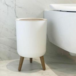 Kitchen Move KIT3666162002763 Cubo de basura para baño con pedestal, 7 L, apertura a presión, diseño madera Malmo Kitchen Move KIT3666162002763 Cubo de basura para baño con pedestal, 7 L, apertura a presión, diseño madera Malmo