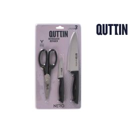Quttin Set 3 Piezas Cuchillo Chef, Pelador y Tijeras Nero - 35 x 19 x 3 cm (12 Cajas) Precio: 52.5000003. SKU: B1HDX2LEWL