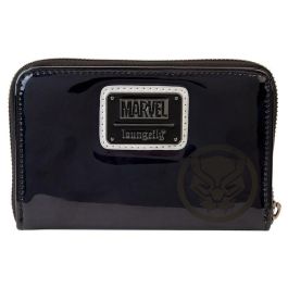 Loungefly Cartera Black Panther Metallic Cosplay de Piel Vegana Marvel con Cremallera - 15x10cm