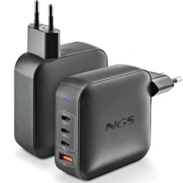 NGS Cargador Portátil BUD165W GaN 165W 3xUSB-C + 1xUSB-A Automático Voltaje 5-21V