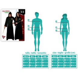 Disfraz Túnica de Mago o Hechicero Negra con Capucha Unisex Adulto Talla M-L, Poliéster para Cosplay y Teatro Disfraz Túnica de Mago o Hechicero Negra con Capucha Unisex Adulto Talla M-L, Poliéster para Cosplay y Teatro