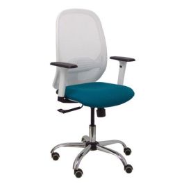 Silla Piqueras Y Crespo Cilanco Blanca Uso Intensivo Brazos Regulables Mecanismo Sincro Con Regulador De Tension Refuerzo Lumbar Regulable Base Cromada Ruedas Parquet Respaldo De Malla Blanca Y Asiento Tapizado Bali Verde Petroleo Precio: 312.59000003. SKU: S5703525
