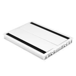 Herrajes Alk Pasacable Blanco con Tapa Amortiguador Doble, Dimensiones 300x215x25mm