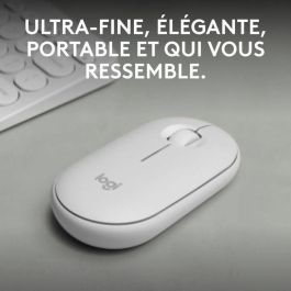 Logitech Ratón Inalámbrico Pebble Mouse 2 M350S - 400-4000 DPI, Bluetooth, 3 Dispositivos, Clics Silenciosos, Plástico Reciclado