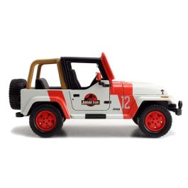 Jada Jurassic Park Jeep Wrangler Escala 1:24 Coche Metal Rueda Libre Apertura Puertas Capo Neumaticos Goma 253253005