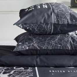 Today TOD3574641268619 Juego de Cama para 2 Personas 240x220 cm Algodón Estampado New York Negro