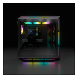 Corsair iCUE 5000T RGB - Torre Media ATX, Color Negro, Ventiladores ARGB Incluidos (3x 120 mm), 4 Bahías 2.5", Soporte para Tarjetas Gráficas de 40 cm, Panel de Vidrio Templado