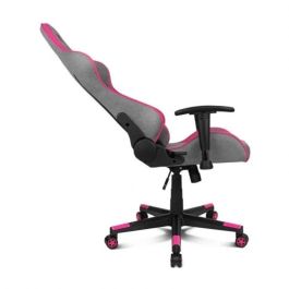 Drift Silla Gaming DR90 PRO, Silla de Escritorio, Reposabrazos 2D, Cojines Lumbar y Cervical, Regulable en Altura, Reclinable, Gris/Rosa