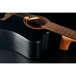 Lag Guitarra Acústica Electroacústica Dreadnought Cutaway Tramontane 70 A/C Negro Satinado con Tapa de Abeto Engelmann y Fondo de Caoba