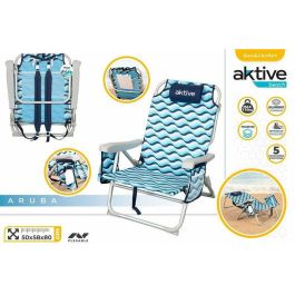 Silla mochila de playa plegable aluminio XL 5 posiciones 64x63x28/82 cm Silla mochila de playa plegable aluminio XL 5 posiciones 64x63x28/82 cm