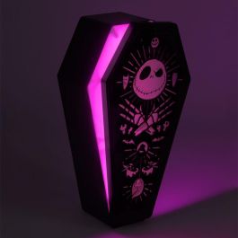 Paladone Lámpara 3D Pesadilla Antes Navidad Ataúd, Luz LED Blanca/Fucsia, USB-C o Pilas AAA