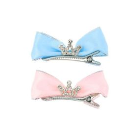Set de 2 ganchos para pelo con lacito y corona - modelos surtidos Set de 2 ganchos para pelo con lacito y corona - modelos surtidos