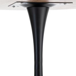 Mesa Comedor Natural-Negro Dm-Metal 100 X 100 X 75 cm