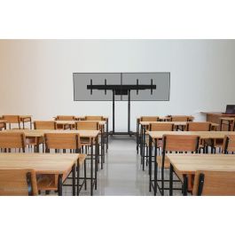 Neomounts FL55-875BL1 Soporte de Suelo Motorizado para Pantallas de 55-100" TÜV, Ajuste Eléctrico de Altura, Negro