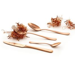 Amefa Austin Cobre - Caja 12 Cucharas de Mesa en Acero Inoxidable, Color Cobre, 20.5 cm, 2.5 mm
