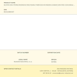 Rei Pomos redondos para mueble madera haya acabado gris 4 unid. Ø38x22mm e244
