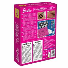 Lisciani Giochi Kit de Tatuajes con Purpurina de Barbie - Crea Tatuajes Coloridos y Brillantes