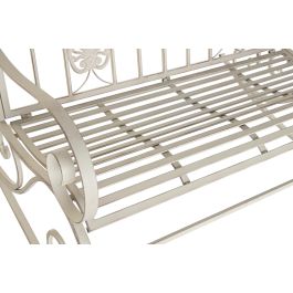 DKD Home Decor Banco Terraza y Jardín Blanco Metal 118x53x98 cm