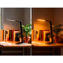 Q-connect Lámpara de Escritorio Sirio LED 13W 800 Lm Táctil 3 Niveles Brillo Regulable Negro