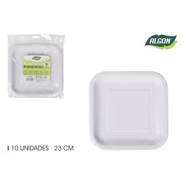 Set de 10 platos de cartón cuadrados con soja, 23 cm - Algon (36 Cajas) Precio: 19.49999942. SKU: B1FA8S3G2Z
