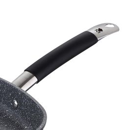 Masterpro BGMP-3287-BK Sarten Asador de Aluminio Forjado Ø28x28x4.5cm, Antiadherente de Mármol, Inducción, Home Edition