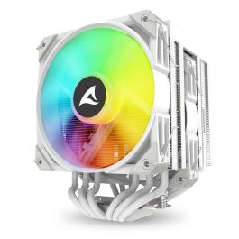 Sharkoon A60 RGB Refrigerador de Aire para CPU Doble Torre con 6 Tubos de Calor, 2 Ventiladores 120mm PWM, TDP 260W, Blanco