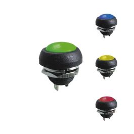 Edm Pulsador corto 1A 250V colores surtidos (verde, amarillo, azul, rojo)