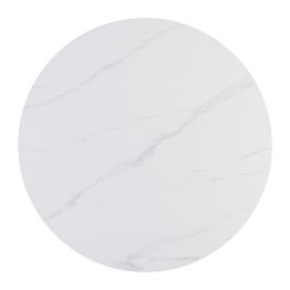 Mesa Comedor Blanco Piedra Sinterizada 100 X 100 X 75 cm