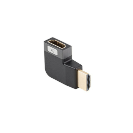 Lanberg Adaptador HDMI Macho - Hembra Angular 8K HDMI 2.1 Chapado en Oro para Transmisión de Señal y Alta Resolución HDR