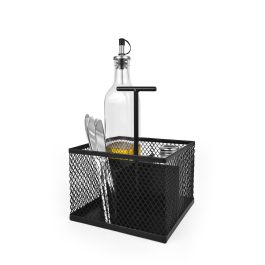 Inde Organizador de Menaje de Mesa Cuadrado de Metal - 16.5 cm (Ancho) x 21.2 cm (Alto) x 16.3 cm (Largo) (8 Unidades)