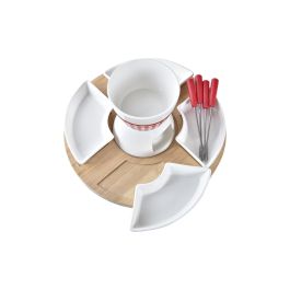 Fondue Shabby DKD Home Decor Rojo Blanco 26.5 x 1.5 x 26.5 cm Set de 10