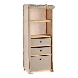 Kipit Estantería 3 Cajones Natural Madera y Tela Marrón Beige 28x113x42 cm (3 Unidades) Precio: 145.50000014. SKU: S3609838