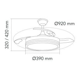 Cristalrecord Milky Eco S Ventilador Techo LED 3CCT 39W 3822lm Blanco 92cm 6 Velocidades