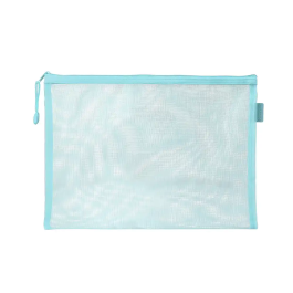 Liderpapel Bolsa Zipper Bag Poliéster Transpirable Multiusos Din A5 Azul Pastel