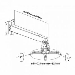 Aisens Soporte Universal Inclinable y Extensible para Proyector, Techo/Pared, Acero Alta Resistencia, Carga Máx. 20kg, Ajustable 225-316mm Aisens Soporte Universal Inclinable y Extensible para Proyector, Techo/Pared, Acero Alta Resistencia, Carga Máx. 20kg, Ajustable 225-316mm