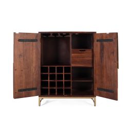 GINER Y COLOMER Mueble Bar en Madera de Mango y Metal 120 cm Cereza