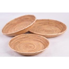 DKD Home Decor Centro Mesa Tropical Marron 42 x 8 x 42 cm Hecho a mano