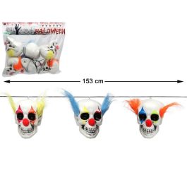 Guirnalda Halloween con Calaveras de Payaso 153 cm - Decoración Macabra para Fiestas Precio: 10.50000006. SKU: S1131760