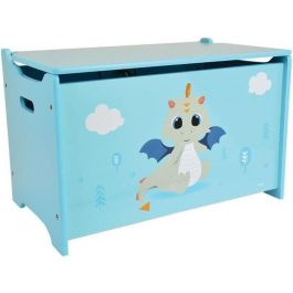 Fun House LEON THE DRAGON Caja de juguetes de madera MDF para niños | Gran capacidad de almacenamiento | Diseño divertido | 40 x 58 x 36 cm