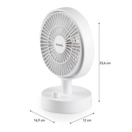 Domo DOM5411397173164 Ventilador de mesa con batería Li-ion 5V Recargable USB 15 cm de diámetro 10 velocidades