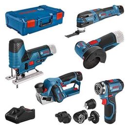 Bosch Professional BOS4059952570044 Paquete 5 Herramientas: Taladro GSR, Lijadora GOP, Cepilladora GHO, Amoladora GWS, Sierra Calar GST, 3 Baterías, Cargador Precio: 833.69. SKU: B1BZSEHJ85