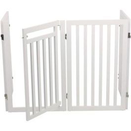 Trixie Barrera de Seguridad Ajustable con Puerta para Perros, Ancho de 60 a 160 cm y Alto de 81 cm, Color Blanco