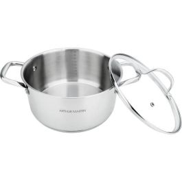 Arthur Martin AM1022 Olla de Acero Inoxidable 36 cm con Tapa de Cristal y Asas Remachadas, Apta para Todo Tipo de Fuegos e Inducción Arthur Martin AM1022 Olla de Acero Inoxidable 36 cm con Tapa de Cristal y Asas Remachadas, Apta para Todo Tipo de Fuegos e Inducción