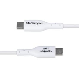 Cable USB Startech USB2AC1MNCWHE Blanco 1 m