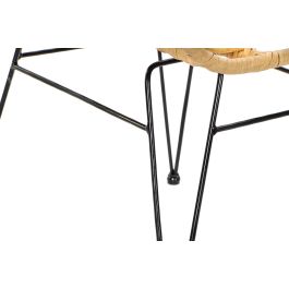 DKD Home Decor Silla Terraza Y Jardin Marron Claro Negro Ratan Sintetico Hierro Galvanizado 62 x 81 x 57 cm (2 Unidades)